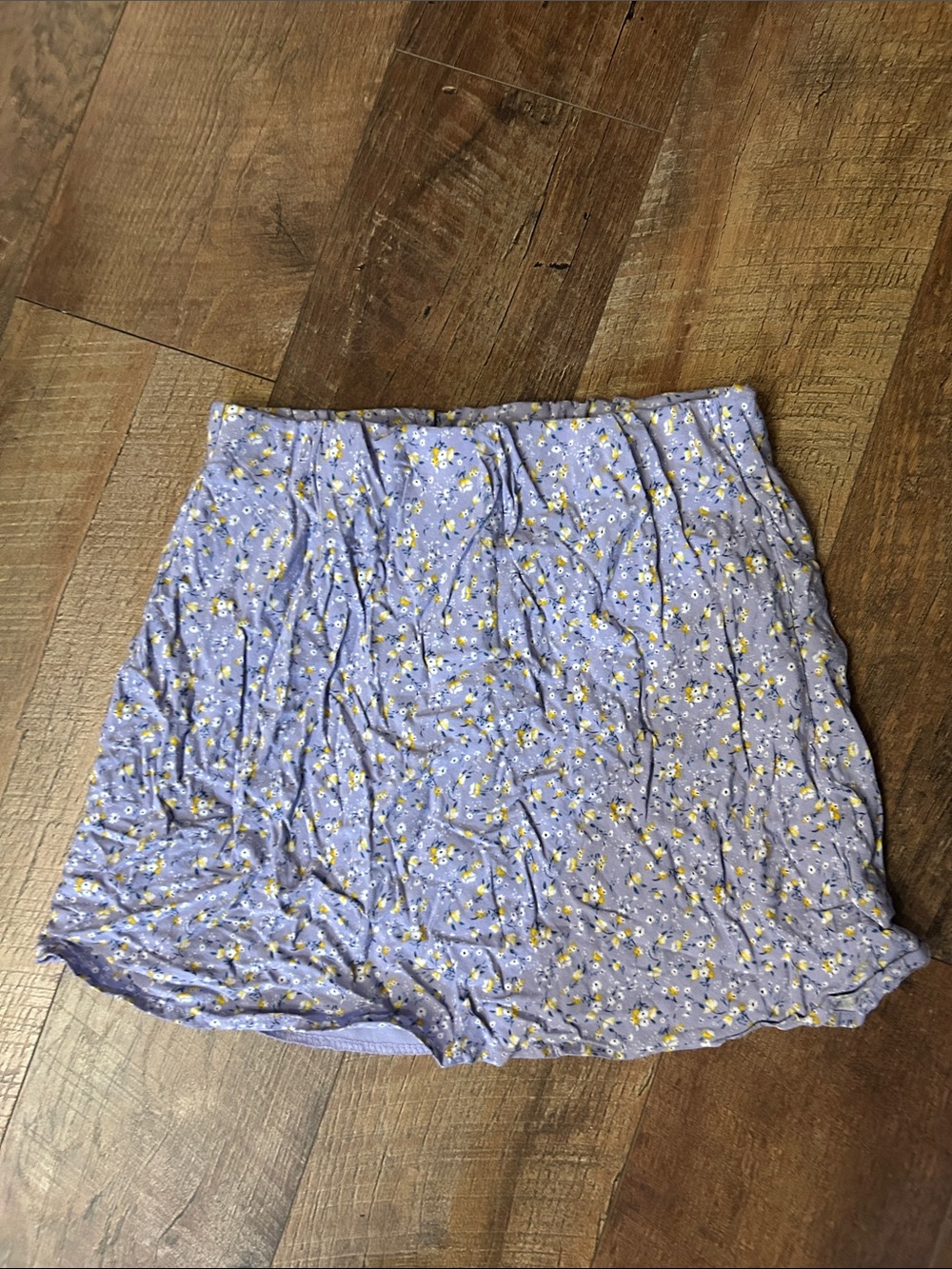Forever 21 Lavender Mini Skirt with Yellow & White Floral Print